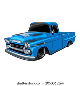 classic rust pickup truck illustration