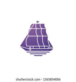 classic sail ship simple logotype
