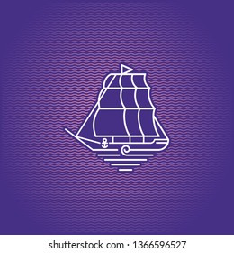 classic sail ship simple logotype
