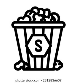 classic salt popcorn food line icon vector. classic salt popcorn food sign. isolated contour symbol black illustration