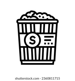 classic salt popcorn food line icon vector. classic salt popcorn food sign. isolated contour symbol black illustration