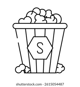 classic salt popcorn food line icon vector. classic salt popcorn food sign. isolated contour symbol black illustration