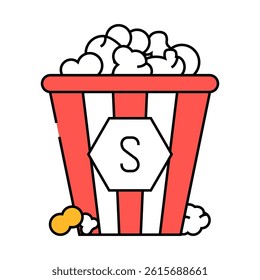 classic salt popcorn food line icon vector. classic salt popcorn food sign. isolated symbol illustration