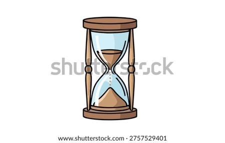 Classic sand timer measuring the passage of time, a vintage instrument symbolizing patience, deadlines, and the fleeting nature of moments