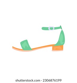 Classic sandals illustration in color cartoon style. Editable vector graphic design.