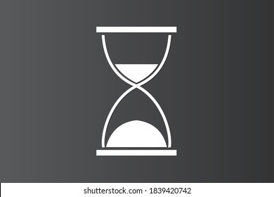 Classic sandglass icon on dark background to calculate time or hour