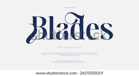 classic sans serif font with a unique style and fancy look. This typeface is perfect for an elegant luxury logo, book or movie title design, fashion brand, magazine, clothes.