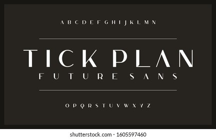 Classic sans serif typeface. Typography uppercase fonts set design, vector illustration a to z.