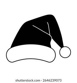 Classic Santa Claus Hat Silhouette - Christmas Holiday Season Icon