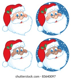 Classic Santa Claus Head.Vector  Collection