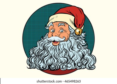 Classic Santa Claus with white beard, pop art retro vector illustration. Holidays New year and Christmas