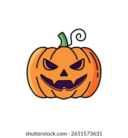 Um clássico, assustador jack-o'-lantern com olhos brilhantes e um sorriso sinistro. Ideal para Halloween, temática assustadora ou festival de outono.
