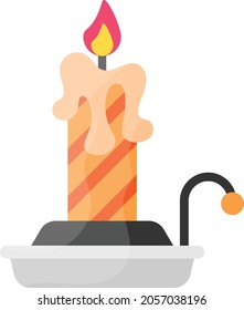 classic Scented Candles with tray Concept Vector Icon Design, Halloween costume Symbol, Holiday Celebrations Sign, Saints Eve festivals Stock illustration