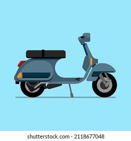 classic scooter cartoon vector icon flat illustration