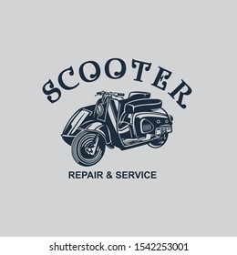 Classic scooter design collection for Shirt, emblem, sticker pack. - Vector