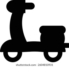 Classic Scooter Icon Black Silhouette