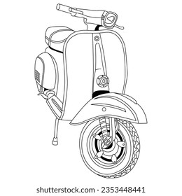 Classic Scooter illustration for your design asset