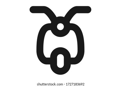 Classic scooter line icon. Moped linear style sign for mobile concept and web design. Scooter motorcycle outline vector icon. Symbol, logo illustration.