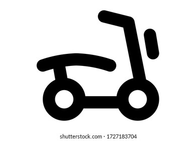 Classic scooter line icon. Moped linear style sign for mobile concept and web design. Scooter motorcycle outline vector icon. Symbol, logo illustration.