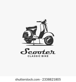 Classic scooter logo design illustration