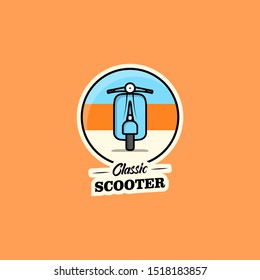 classic scooter logo template design. Vector illustration. Abstract scooter web Icons and vector logo.