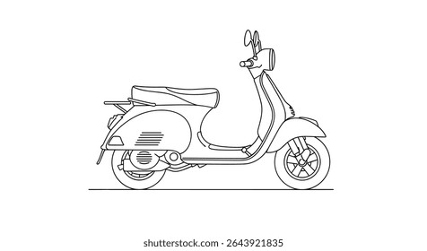Classic Scooter Motorcycle Vector Illustration Design Perfect For Modern Minimalist Enthusiast