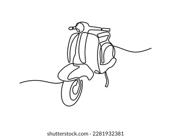 Classic scooter oneline continuous single editable line art