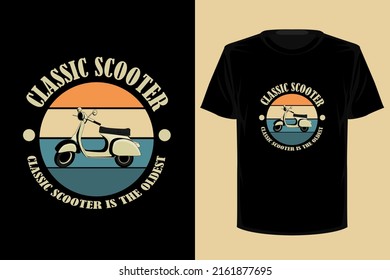 Classic scooter retro vintage t shirt design