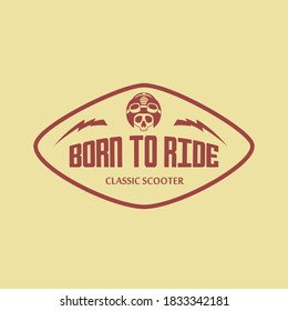 classic scooter vintage design for shirt design, emblem, sticker pack, logo your classic scooter club community.-Vector