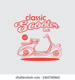 classic scooter vintage for tshirt design. - Vector