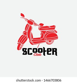 classic scooter vintage for tshirt design, emblem, sticker pack. - Vector
