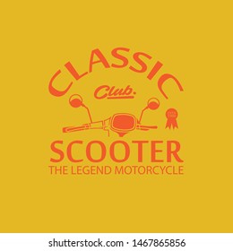 classic scooter vintage for tshirt design, emblem, sticker pack. - Vector