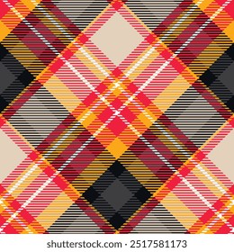 Clássico Escocês Tartan Design. Padrão de xadrez de verificação abstrato. Tecido Escocês Tradicional. Camisa Lumberjack Flannel Têxtil. Amostra De Bloco Padrão Incluída.