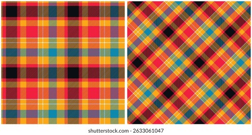 Clássico Escocês Tartan Design. Padrão de xadrez de verificação abstrato. Vetor de ilustração de tartan sem costura definido para lenço, cobertor, outro moderno primavera verão outono inverno tecido de férias impressão.