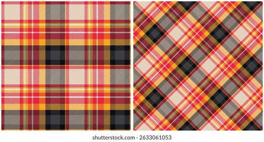 Classic Scottish Tartan Design. Abstract Check Plaid Pattern. Traditional Scottish Woven Fabric. Lumberjack Shirt Flannel Textile. Pattern Tile Swatch Included.