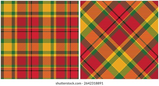Clássico Escocês Tartan Design. Tartan Plaid Vetor Padrão Sem Costura. Tecido Escocês Tradicional. Camisa Lumberjack Flannel Têxtil. Amostra De Bloco Padrão Incluída.