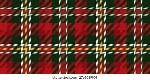 Classic Scottish tartan pattern in red and green shades, symbol of Christmas traditions and winter holidays