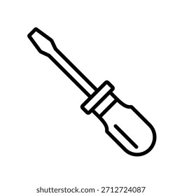 Classic screwdriver line icon vector. Perfect for construction, repair service, maintenance, and DIY tool design projects.
