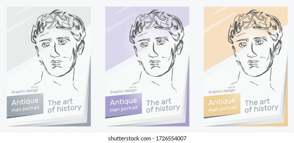 Classic sculpture. An ancient historical Greek portrait of the book. Academic drawing.