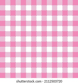 Classic seamless checkers pattern design for decorating on pink color background, wrapping paper, wallpaper, fabric, backdrop and etc.