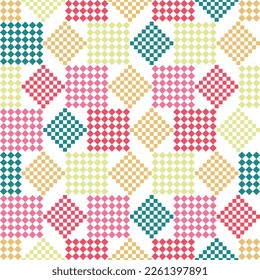 Classic seamless checkers pattern design for decorating, wrapping paper, wallpaper, fabric, backdrop and etc Hand drawn image