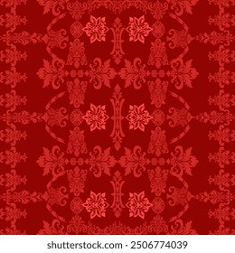 Classic seamless damask border pattern with ornament Vector Illustration  for Elegant Textile design