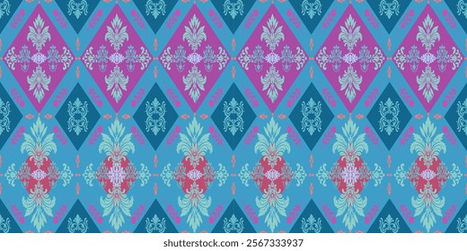 Classic seamless damask pattern for Elegant Textile design.