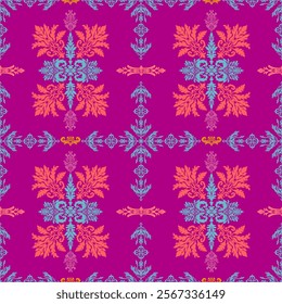 Classic seamless damask pattern for Elegant Textile design.
