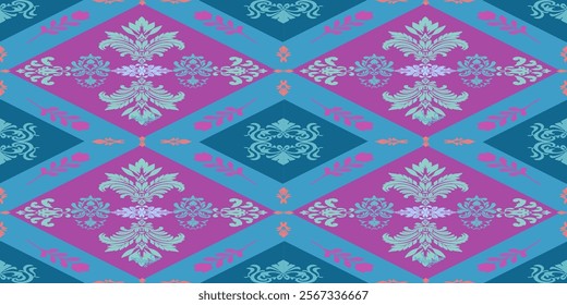 Classic seamless damask pattern for Elegant Textile design.