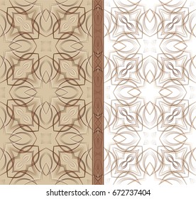 Classic seamless ornament in two colors and frieze. Vector illustration.