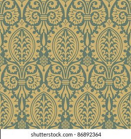 Classic seamless patter yellow in editable vector file