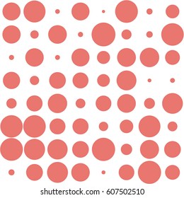 Classic seamless polka dot pattern with white background. Vector repeating texture.