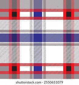 Classic seamless red and blue plaid pattern. Perfect Minimal for design projects such as clothing, tablecloths, bags, and card designs. Website design, paperwork, book cover design.