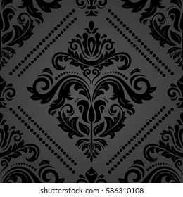 Classic seamless vector dark pattern. Traditional orient ornament. Classic vintage background